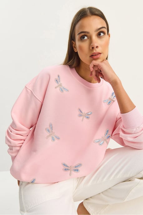 Libelle Geborduurde Crew Neck Sweatshirt - Image 2