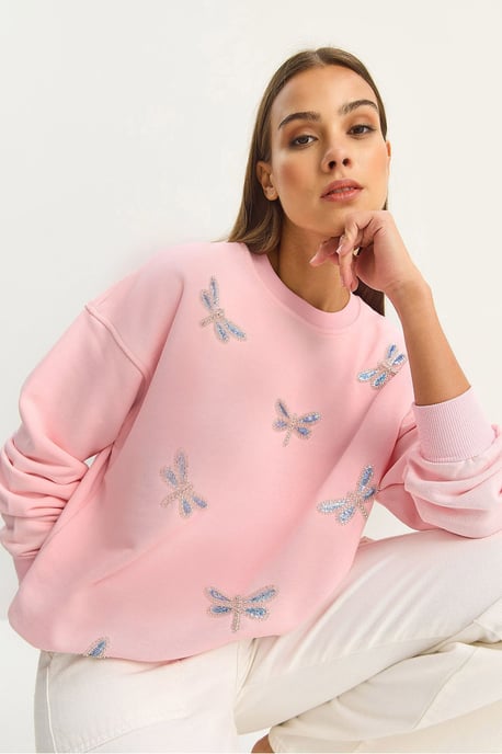 Libelle Geborduurde Crew Neck Sweatshirt - Image 3