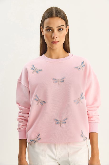 Libelle Geborduurde Crew Neck Sweatshirt - Image 4