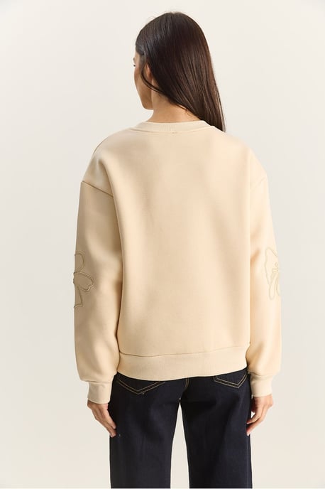 Broderad Crew Neck Långärmad Tröja - Image 6