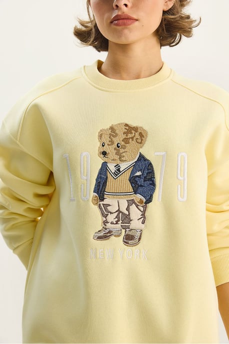 Avslappnad passform tryckt rundhalsad sweatshirt - Image 6