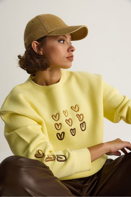 Geborduurd Ronde Hals Katoenen Sweatshirt - Image 4