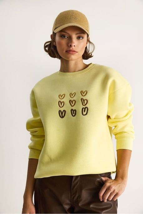 Geborduurd Ronde Hals Katoenen Sweatshirt - Image 5