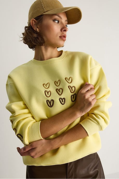 Geborduurd Ronde Hals Katoenen Sweatshirt - Image 6