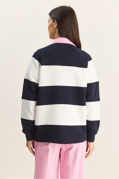 Overmaat Polo Kraag Geborduurde Sweatshirt - Image 6