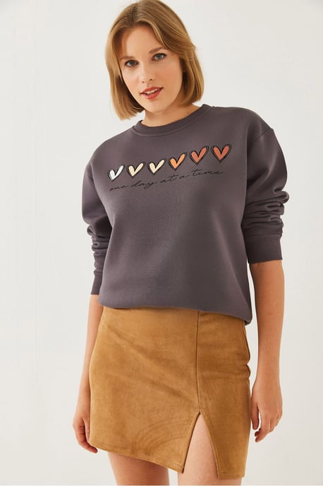 Hartpatroon Ronde Hals Sweatshirt - Image 3