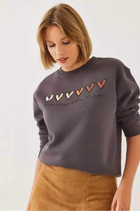 Hartpatroon Ronde Hals Sweatshirt - Image 4