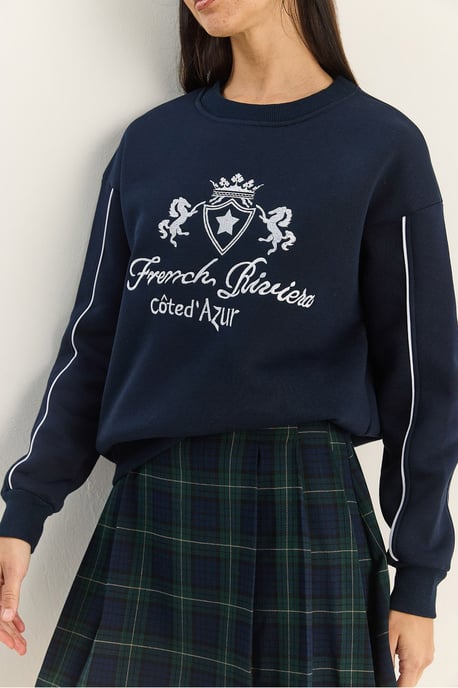 Ronde Hals Geborduurd Sweatshirt - Image 4