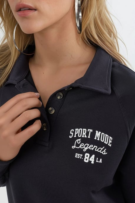 Polokraag Langemouw Relaxed Fit Sweatshirt - Image 6
