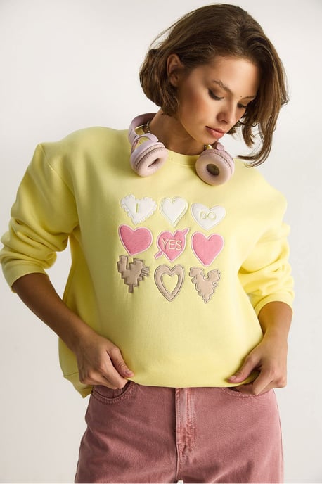 Hart Patch Applicatie Relaxed Fit Crew Neck Sweatshirt - Image 2