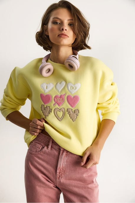 Hart Patch Applicatie Relaxed Fit Crew Neck Sweatshirt - Image 3
