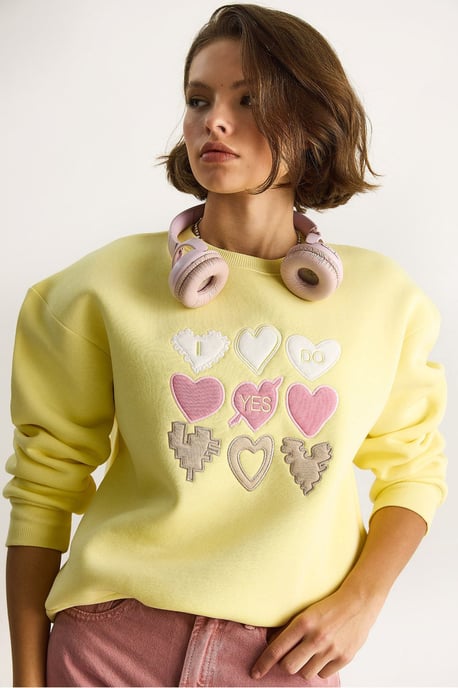Hart Patch Applicatie Relaxed Fit Crew Neck Sweatshirt - Image 4