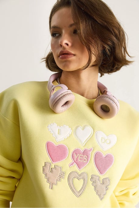 Hart Patch Applicatie Relaxed Fit Crew Neck Sweatshirt - Image 5