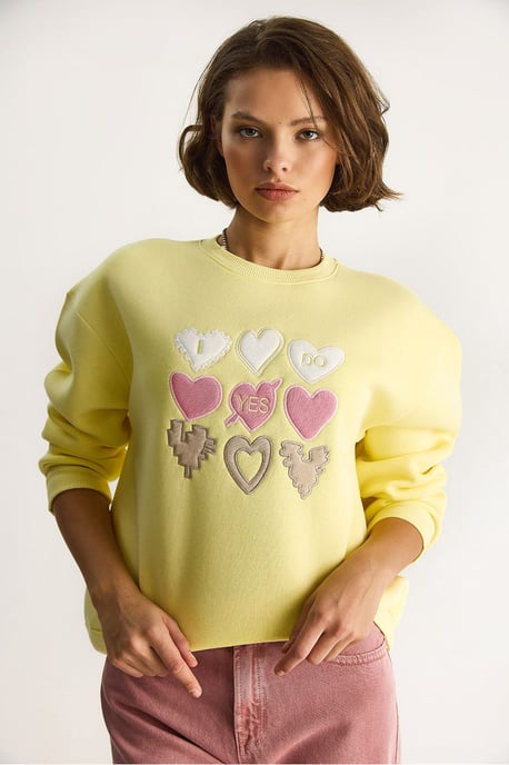 Hart Patch Applicatie Relaxed Fit Crew Neck Sweatshirt - Image 6