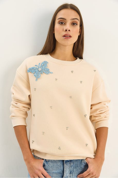 Geborduurd Ronde Hals Langemouw Sweatshirt - Image 3