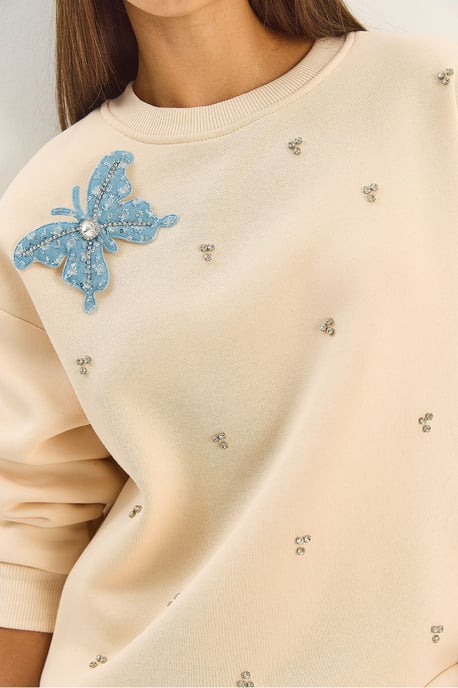 Geborduurd Ronde Hals Langemouw Sweatshirt - Image 6