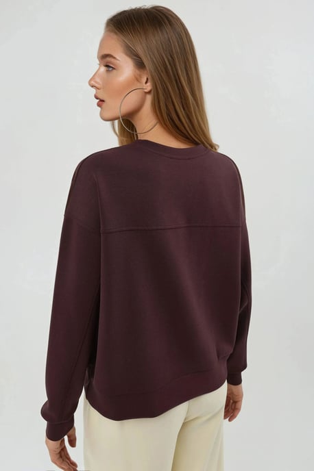 Avslappnad passform Crew Neck Modal Sweatshirt - Image 3