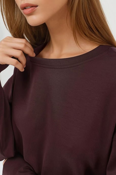Avslappnad passform Crew Neck Modal Sweatshirt - Image 5