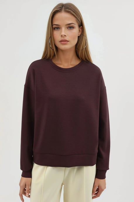 Avslappnad passform Crew Neck Modal Sweatshirt - Image 6