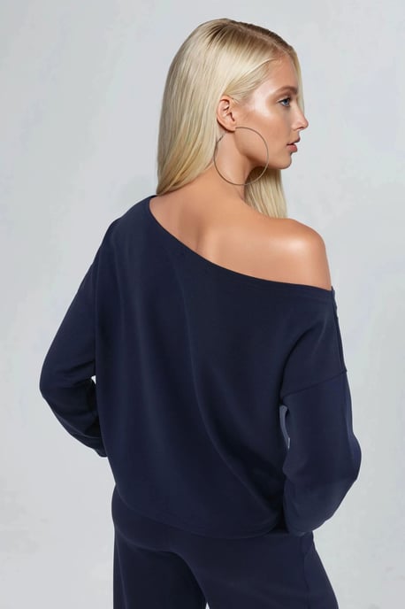 Asymmetrische Kraag Relaxed Fit Sweatshirt - Image 3