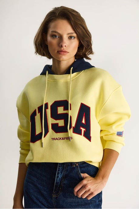 Gewatteerde Oversized Bedrukte Sweatshirt met Kap - Image 5
