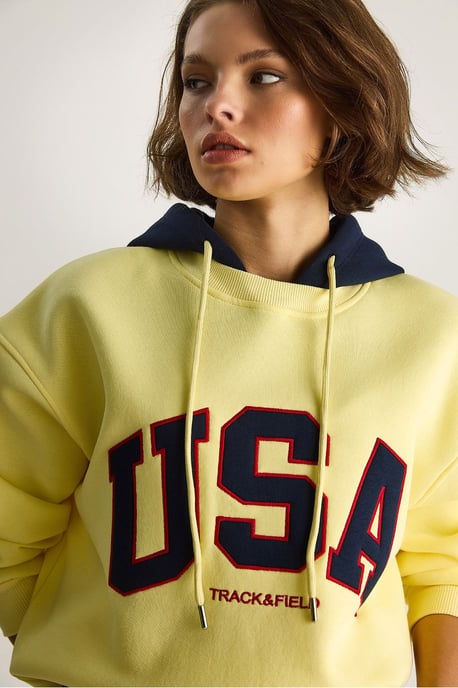 Gewatteerde Oversized Bedrukte Sweatshirt met Kap - Image 6