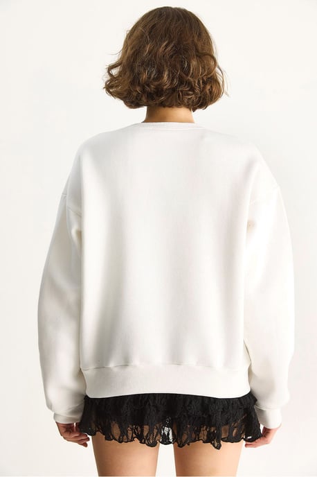 Avslappnad passform tryckt sweatshirt med ryggtryck - Image 6