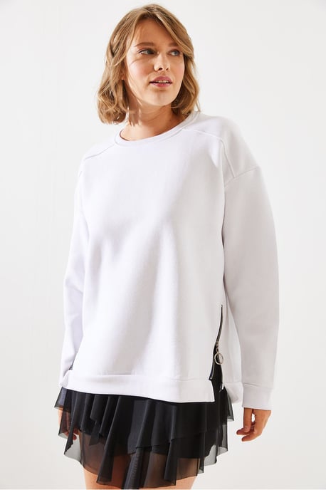 Sweater met Ritsdetail en Ronde Hals - Image 5