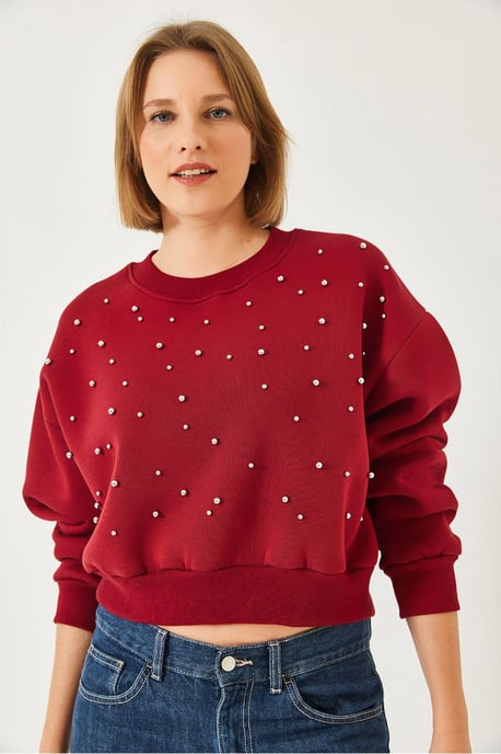 Geweven Crewneck Trui met Pompom - Image 3