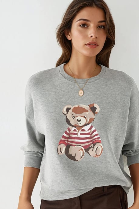 Printed Crew Neck Long Sleeved Sweatshirt - Image 2