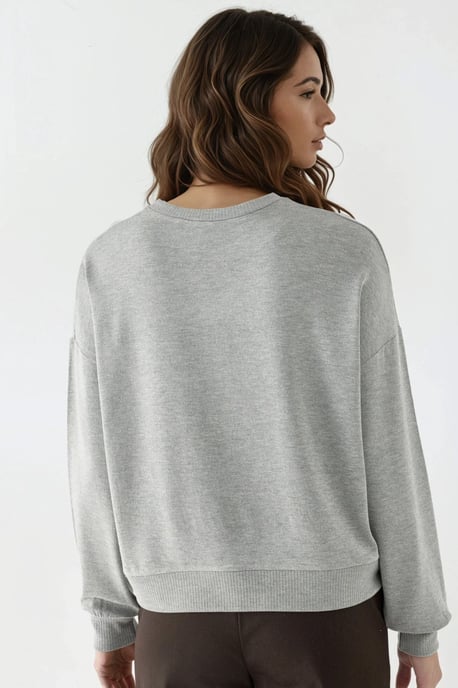 Printed Crew Neck Long Sleeved Sweatshirt - Image 3