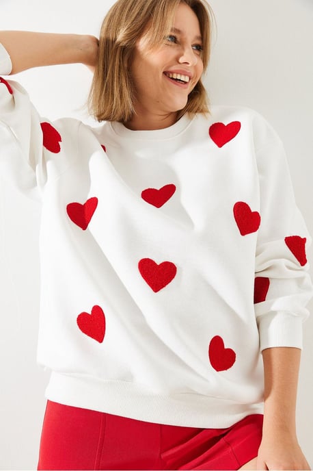 Överdimensionerad Broderad Crewneck Sweatshirt - Image 3