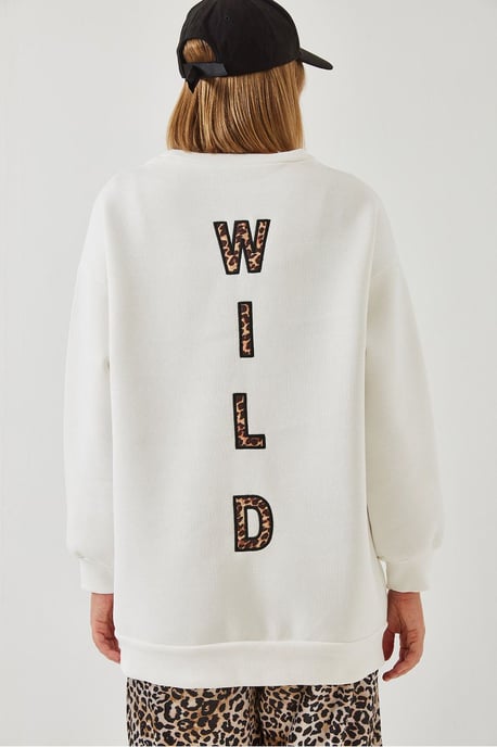 Geborduurd Crewneck Sweatshirt met Rits - Image 4