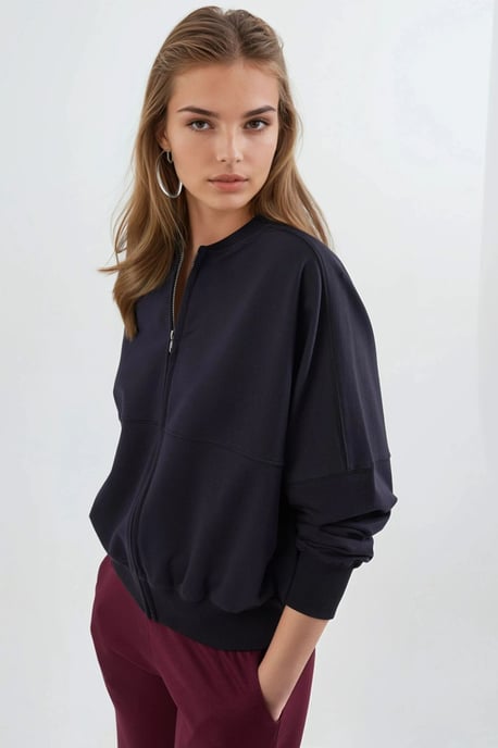 Ontspannen Pasvorm Volledige Rits Sweater - Image 4