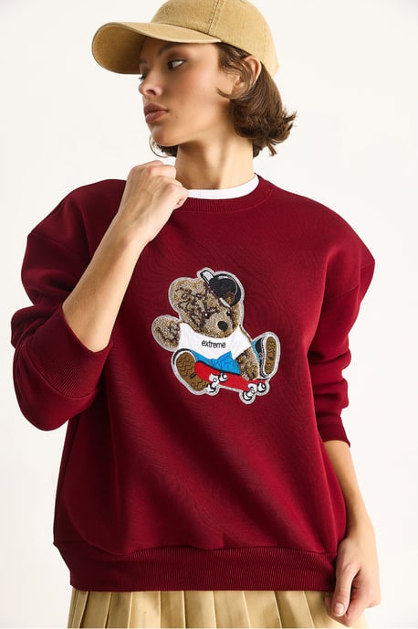 Geborduurd Sweatshirt met Ronde Hals en Lange Mouwen - Image 3