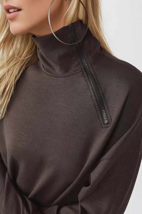 Ontspannen Fit Ritskraag Sweatshirt - Image 6