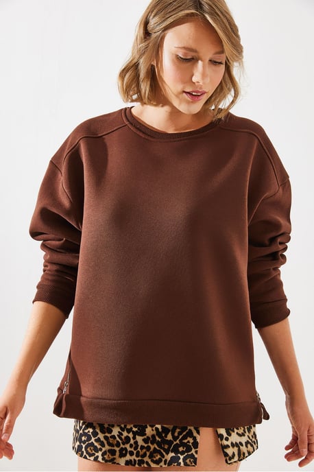 Sweater met Ritsdetail en Ronde Hals - Image 4