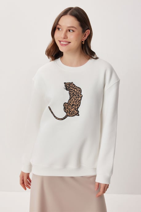 Crew Neck Långärmad Stickad Sweatshirt - Image 2