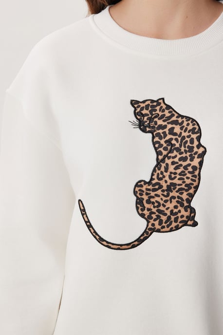 Crew Neck Långärmad Stickad Sweatshirt - Image 3