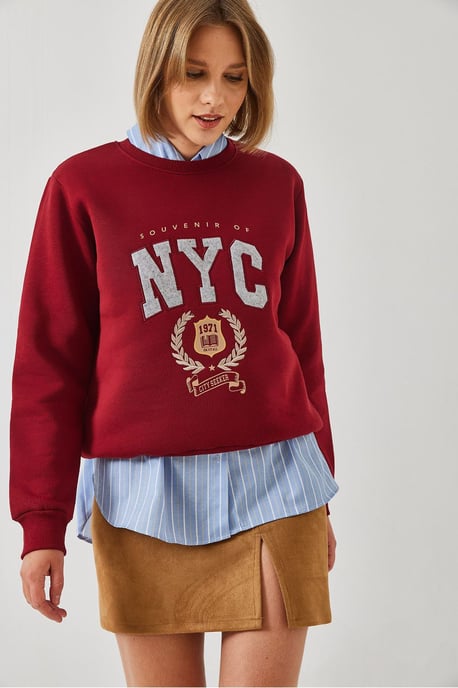 Geborduurd Ronde Hals Katoenen Sweatshirt - Image 4