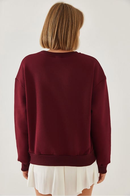 Bedrukte Crew Neck Relaxed Fit Sweater - Image 2