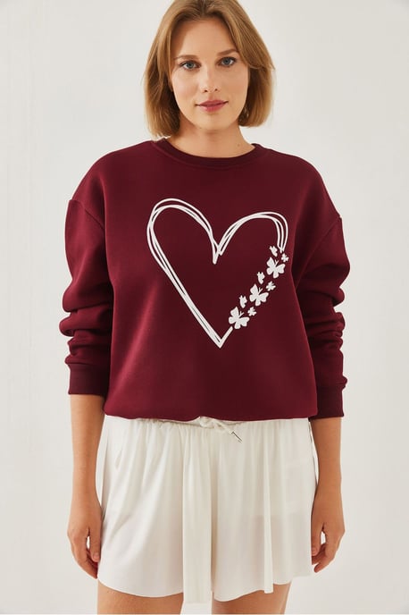 Bedrukte Crew Neck Relaxed Fit Sweater - Image 3
