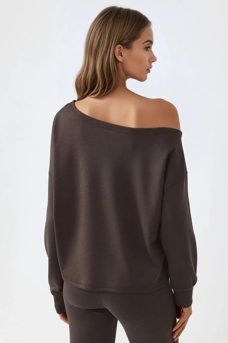 Asymmetrische Kraag Relaxed Fit Sweatshirt - Image 3