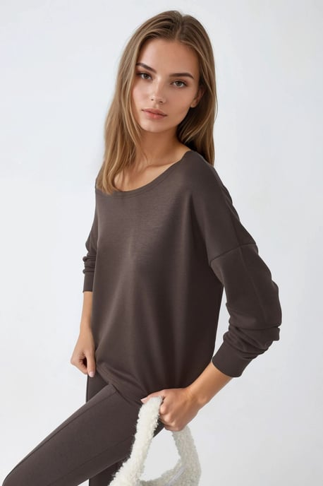 Asymmetrische Kraag Relaxed Fit Sweatshirt - Image 4
