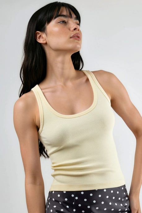 Sleeveless U Collar Modal Cotton Tank Top - Image 1