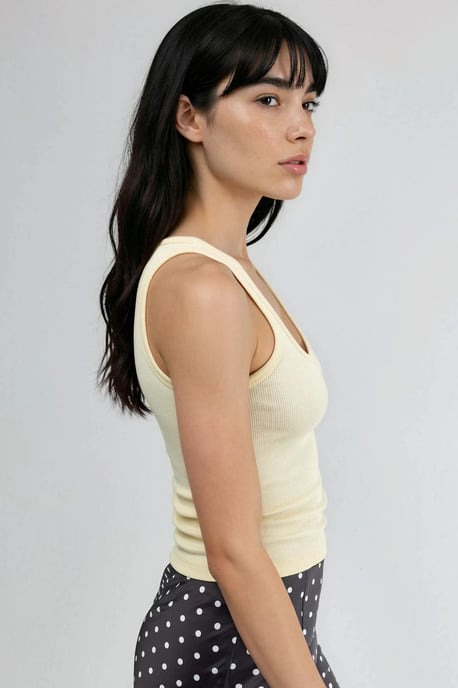 Sleeveless U Collar Modal Cotton Tank Top - Image 2