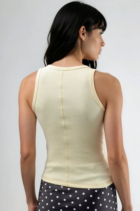 Sleeveless U Collar Modal Cotton Tank Top - Image 3