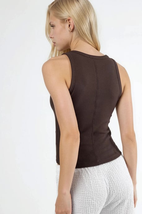 Sleeveless U Collar Modal Cotton Tank Top - Image 3