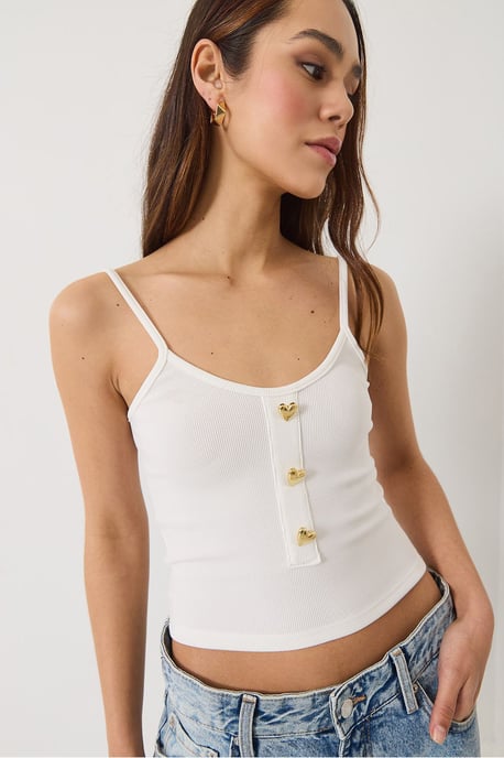 Tight Crop Tank Top med Knappar - Image 3