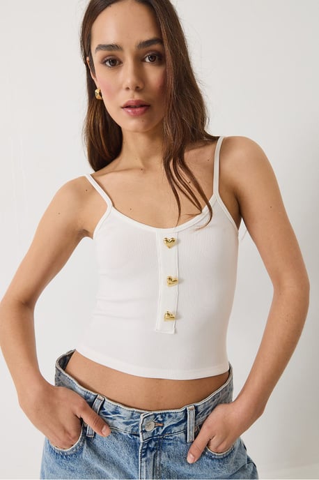 Tight Crop Tank Top med Knappar - Image 4